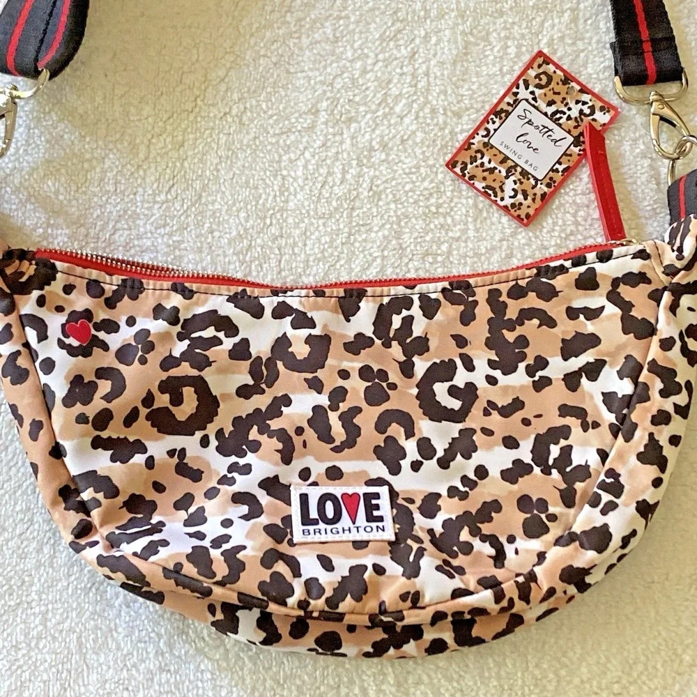 Brighton Spotted Love Swing Bag Leopard Print NEW with Tag